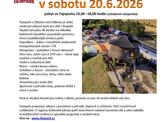 Zájezd do dětského parku Fajnpark