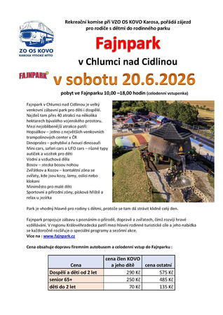 Zájezd do dětského parku Fajnpark