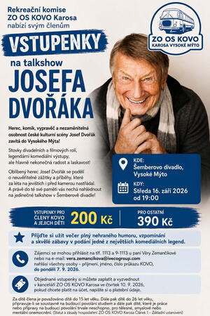 Vstupenky na talk show s Josefem Dvořákem