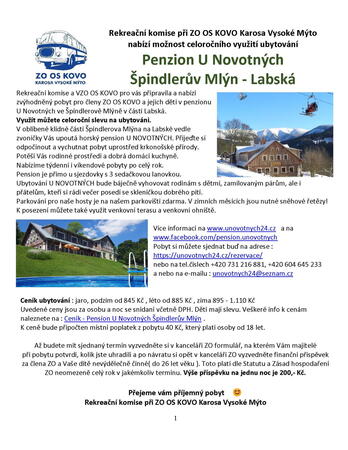 Penzion U Novotných Špindlerův Mlýn