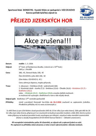 Akce Sportovní komise - zrušeno !